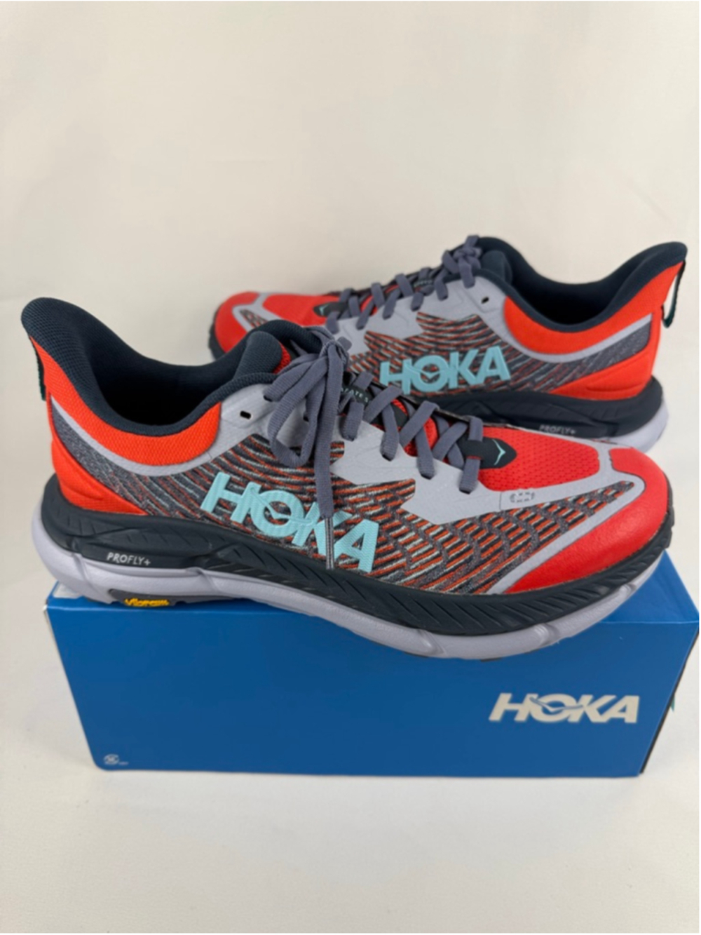 Women's Hoka Mafate Speed 4 Athletic Shoes Size 9 Red Gray - Picture 2 of 12